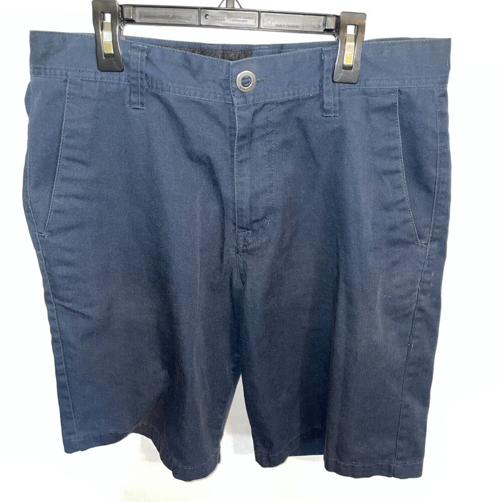 Volcom Bermuda Shorts Men’s Size 31 Blue Zip Fly Pockets Inseam 10 Rise 11